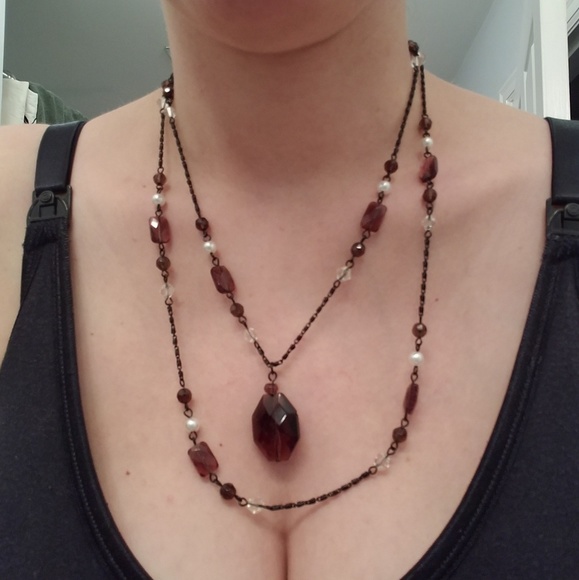 Premier Design Purple & Pearl Necklace - Picture 4 of 4